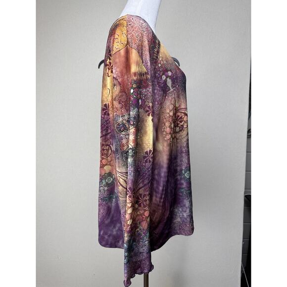 Women’s Plus 3X XCIT USA Vintage V Neck Long Sleeve Tunic Top Long Sleeve Fall - Picture 5 of 16